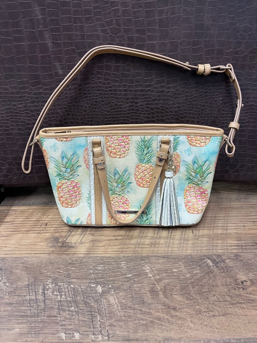 Brahmin Pineapple Print Shoulder Bag